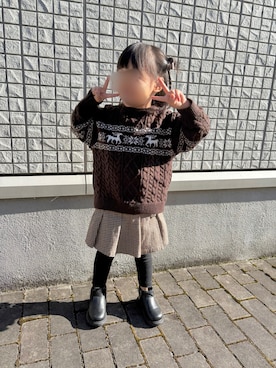 「アイテム（スカート）」を使った、そっちゃんさん（キッズ・70cm）の秋コーディネート