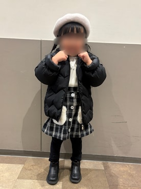 「アイテム（帽子）」を使った、そっちゃんさん（キッズ・70cm）の冬コーディネート