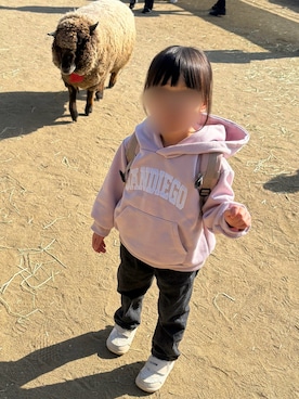 「Birthday（バースデイ）のアイテム」を使った、そっちゃんさん（キッズ・70cm）の冬コーディネート