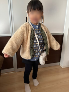 「アイテム（ニット/セーター）」を使った、そっちゃんさん（キッズ・70cm）の冬コーディネート