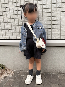 「アイテム（シューズ）」を使った、そっちゃんさん（キッズ・70cm）の秋コーディネート
