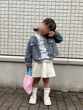 「アイテム（スカート）」を使った、そっちゃんさん（キッズ・70cm）の秋コーディネート