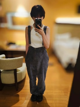 「アイテム（オールインワン・サロペット）」を使った、Kamさん（レディース・153cm）の夏コーディネート