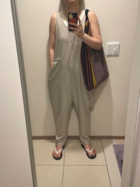 「BLACK BY MOUSSY（ブラックバイマウジー）のアイテム（オールインワン・サロペット）」を使った、SKさん（レディース・159cm）の夏コーディネート