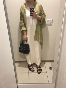 「ピスタチオ」｜「アイテム（アクセサリー）」を使った、SKさん（レディース・159cm）の夏コーディネート