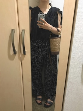 「ドットパンツ」｜SKさん（レディース・159cm）の夏コーディネート