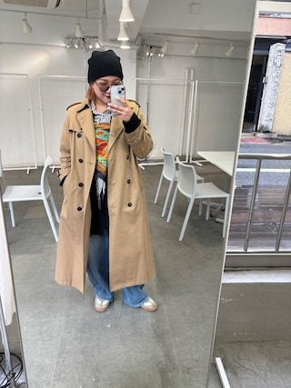 スピックアンドスパン オーバーサイズドモダンラグラントレンチ