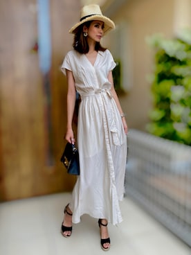 「H&M（エイチ・アンド・エム）のアイテム（シャツワンピース）」を使った、(buu<)♡さん（レディース・165cm）の夏コーディネート