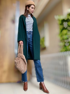 「Actually（アクチュアリー）のアイテム（ハンチング/ベレー帽）」を使った、(buu<)♡さん（レディース・165cm）の冬コーディネート