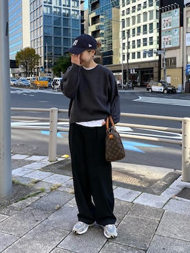 「黒コーデ」｜manamiさん（レディース・156cm）の冬コーディネート