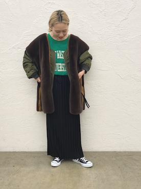 「オールスター」｜「アイテム（その他アウター）」を使った、manamiさん（レディース・156cm）の秋コーディネート