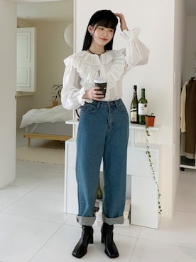 「アイテム（その他トップス）」を使った、66ガールズさん（レディース・162cm）の冬コーディネート