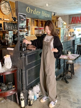 「カジュアルガーリー」｜「アイテム（オールインワン・サロペット）」を使った、66ガールズさん（レディース・168cm）の夏コーディネート