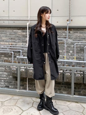 「アイテム（ミリタリージャケット）」を使った、66ガールズさん（レディース・162cm）の春コーディネート