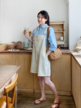 「summer」｜「アイテム（オールインワン・サロペット）」を使った、66ガールズさん（レディース・167cm）の夏コーディネート