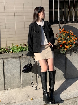 「66girls（ユクユクガールズ）のアイテム」を使った、66ガールズさん（レディース・162cm）の冬コーディネート