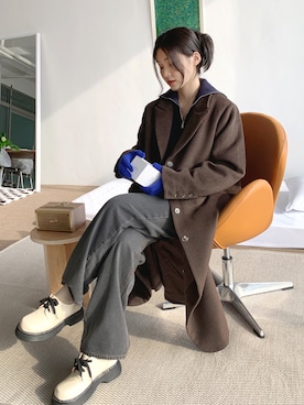 「ミックススタイル」｜「アイテム（ダウンジャケット/コート）」を使った、66ガールズさん（レディース・162cm）の秋コーディネート
