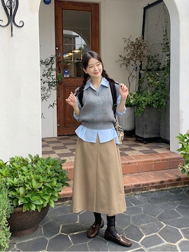 「タックイン」｜66ガールズさん（レディース・165cm）の夏コーディネート