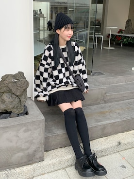 「だぼだぼ」｜66ガールズさん（レディース・162cm）の冬コーディネート