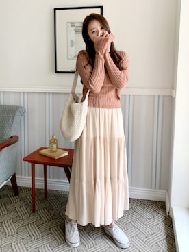 「韓国ファッション」｜66ガールズさん（レディース・161cm）の春コーディネート