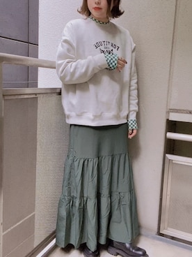 「アイテム（スウェット）」を使った、mariaさん（レディース・164cm）の冬コーディネート