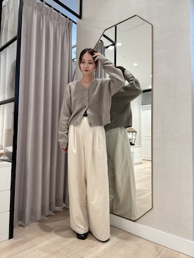 「アイテム（カーディガン/ボレロ）」を使った、AYAKAさん（レディース・159cm）の秋コーディネート