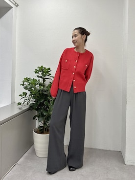 「アイテム（カーディガン/ボレロ）」を使った、AYAKAさん（レディース・159cm）の秋コーディネート