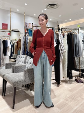 「ブラウンコーデ」｜「アイテム（カーディガン/ボレロ）」を使った、AYAKAさん（レディース・159cm）の秋コーディネート