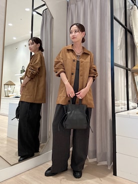「アイテム（オールインワン・サロペット、グレー系）」を使った、AYAKAさん（レディース・159cm）の秋コーディネート