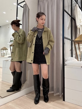 「アイテム（アクセサリー）」を使った、AYAKAさん（レディース・159cm）の秋コーディネート