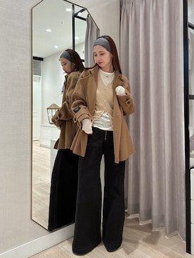 「アイテム（ピーコート）」を使った、AYAKAさん（レディース・159cm）の冬コーディネート