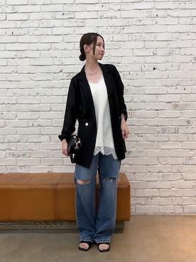 「Omekashi（オメカシ）のアイテム」を使った、AYAKAさん（レディース・159cm）の春コーディネート