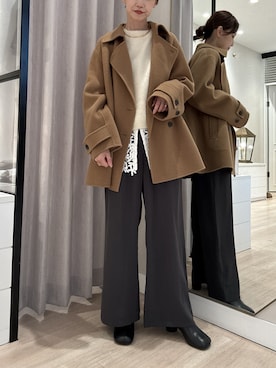 「アイテム（ピーコート）」を使った、AYAKAさん（レディース・159cm・30代）の秋コーディネート