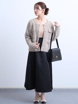 「SweetMommy（スウィートマミー）の【ETERNITY】ドッキングロングドレス（ドレス、ベージュ系）」を使った、sweet mommyさん（レディース・159cm）の春コーディネート