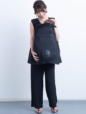 「アイテム（マタニティウェア/グッズ、ブラック系）」を使った、sweet mommyさん（レディース・161cm）の夏コーディネート