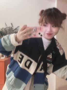 「beeandeeのアイテム（ジャケット/アウター、ブルー系）」を使った、bananananaxxxさん（レディース・158cm）の春コーディネート