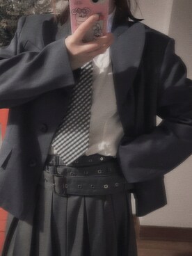 「beeandeeのアイテム（ジャケット/アウター、グレー系）」を使った、bananananaxxxさん（レディース・158cm）の冬コーディネート