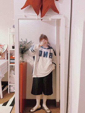 「MILOOEYSHOESのアイテム（シューズ、シルバー系）」を使った、bananananaxxxさん（レディース・158cm）の冬コーディネート