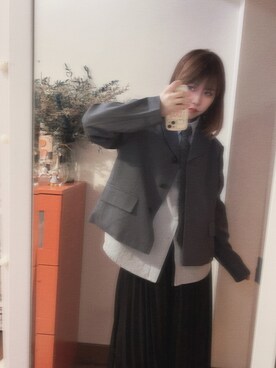 「beeandeeのアイテム（ジャケット/アウター、グレー系）」を使った、bananananaxxxさん（レディース・158cm）の春コーディネート