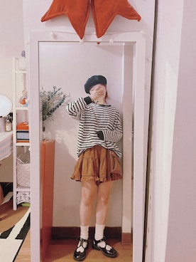 「BLUR（ブラー）のアイテム」を使った、bananananaxxxさん（レディース・158cm）の秋コーディネート