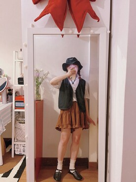 「CAMPER（カンペール）のアイテム（シューズ、ブラック系）」を使った、bananananaxxxさん（レディース・158cm）の夏コーディネート