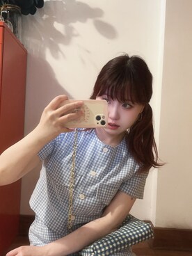 「m.colorsのアイテム（トップス、ブルー系）」を使った、bananananaxxxさん（レディース・158cm）の秋コーディネート