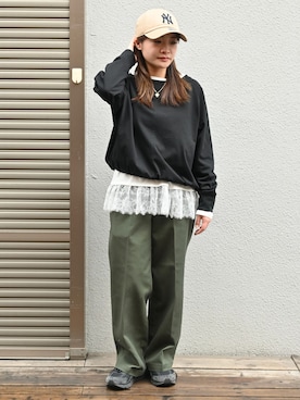 「Simplicite（サンプリシテ）のアイテム（トップス）」を使った、MIOさん（レディース・149cm）の春コーディネート