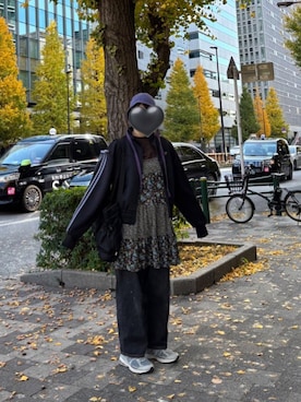 「アイテム（ジャージ）」を使った、Saikiさん（レディース・156cm）の冬コーディネート