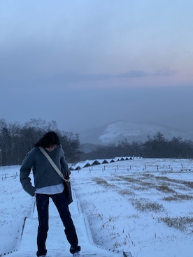 「STYLENANDA（スタイルナンダ）のアイテム（ニット/セーター、グレー系）」を使った、Riho さん（レディース・160cm）の秋コーディネート