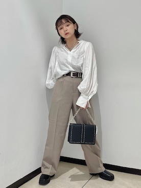 「PAGEBOY（ページボーイ）のチェーンスタッズショルダー（ショルダーバッグ）」を使った、RINAさん（レディース・152cm）の冬コーディネート