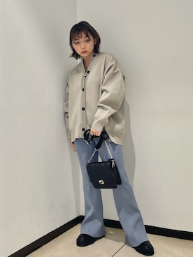 「ニットセットアップ」｜「アイテム（その他）」を使った、RINAさん（レディース・152cm）の秋コーディネート