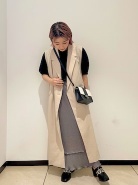 JEANASISのスカート（グレー系）を使った「プリーツスカート」の