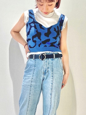 「PAGEBOY（ページボーイ）の【CORE】カウガラビスチェ（その他トップス）」を使った、RINAさん（レディース・152cm）の夏コーディネート