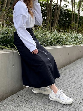 「Ameri（アメリ）のアイテム（スカート）」を使った、ashognさん（レディース・156cm）の冬コーディネート